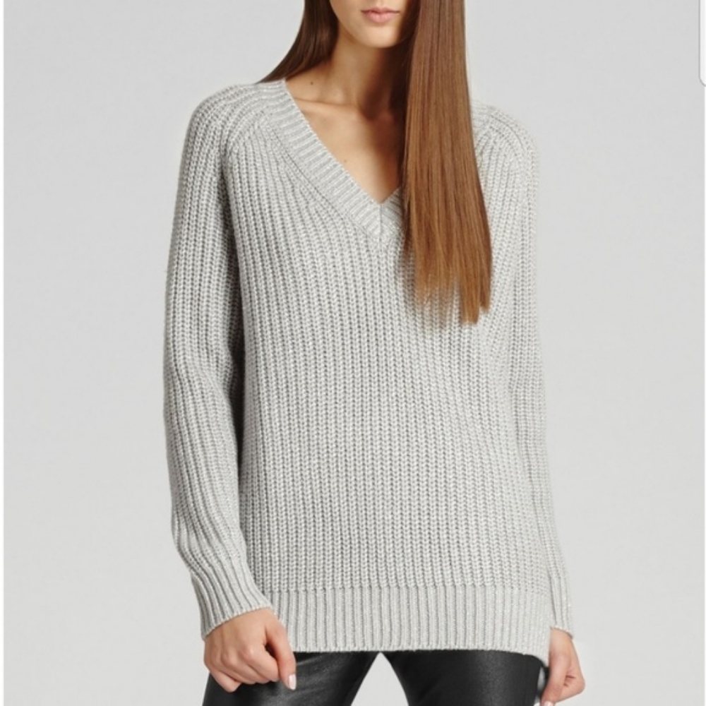 Reiss Willaston Shimmer V-Neck Sweater size S